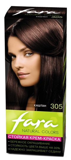 Крем-краска для волос, тон 305 Каштан FARA Natural Colors 