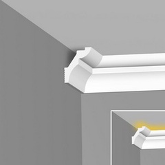 Плинтус потолочный H 40/50 SC для натяжного потолка и светодиодной подсветки