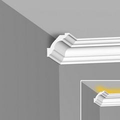 Плинтус потолочный I 50/50 SC для натяжного потолка и светодиодной подсветки