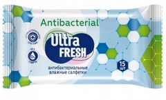 Салфетки влажные Ultra Fresh антибактериальные очищающие 15 Россия