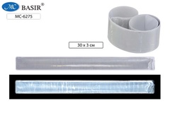 Слэп-браслет светоотражающий серебристый, 30 см. арт. МС-6275 
