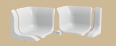 Набор комплектующих для универсального бордюра на ванну  (1 набор во флоупак), 001-G Белый глян.