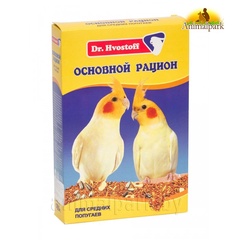 Основной рацион для средних попугаев Dr. Hvostoff 500 г., картонная упаковка