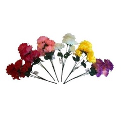 Цветы искусственные Гвоздики в ассортименте 30 см 5 цветов арт. BY-700-41 